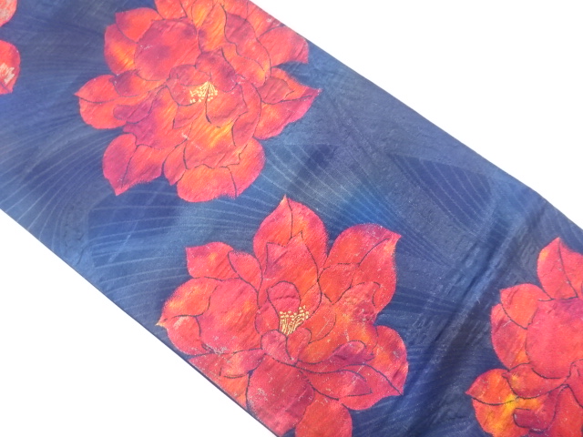 JAPANESE KIMONO / ANTIQUE FUKURO OBI / SILK / WOVEN FLOWER